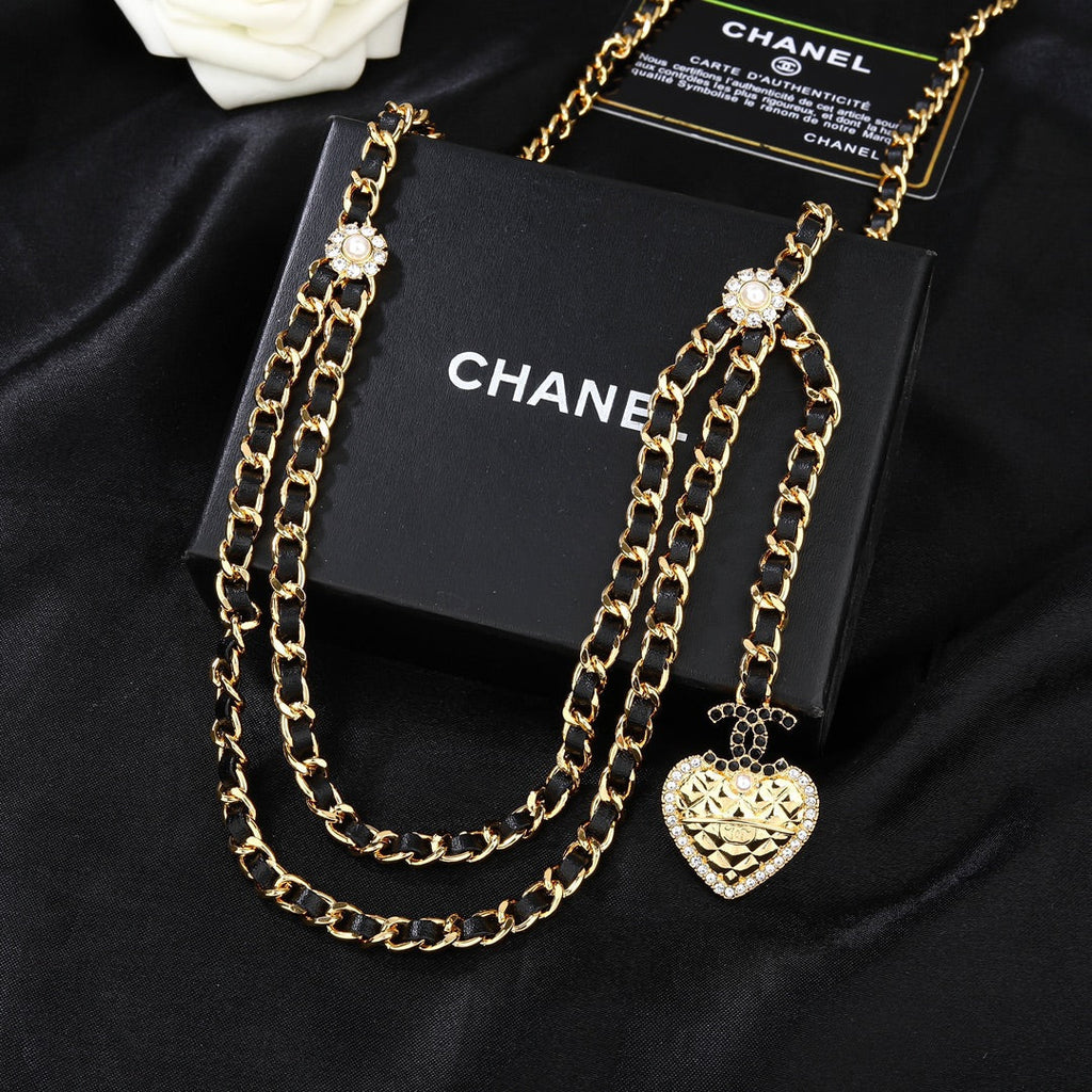 CHANEL 25S CHAIN BELT IN GOLD METALLIC AND BLACK CALFSKIN 614286