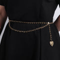 CHANEL 25S CHAIN BELT IN GOLD METALLIC AND BLACK CALFSKIN 614286