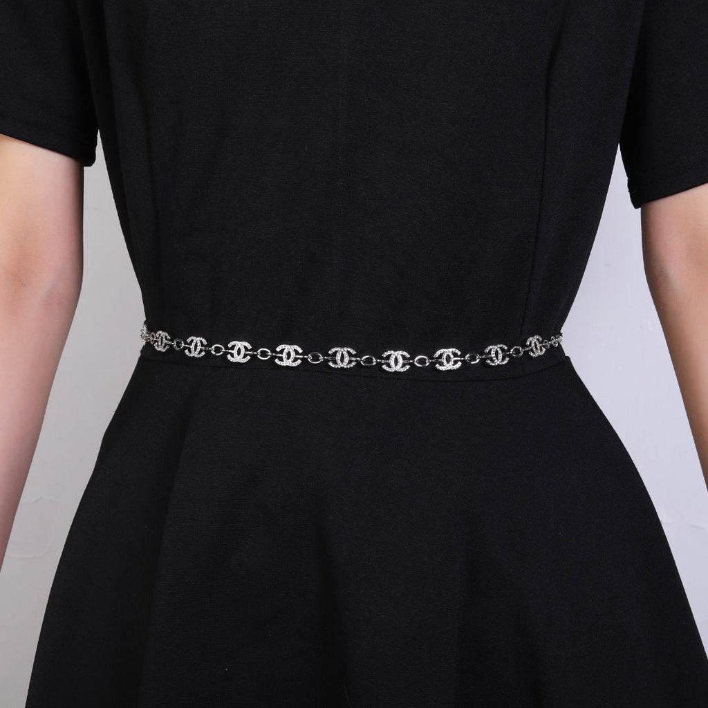 CHANEL 25S CHAIN BELT IN SILVER METALLIC 614472