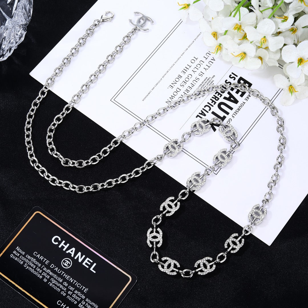 CHANEL 25S CHAIN BELT IN SILVER METALLIC 614472
