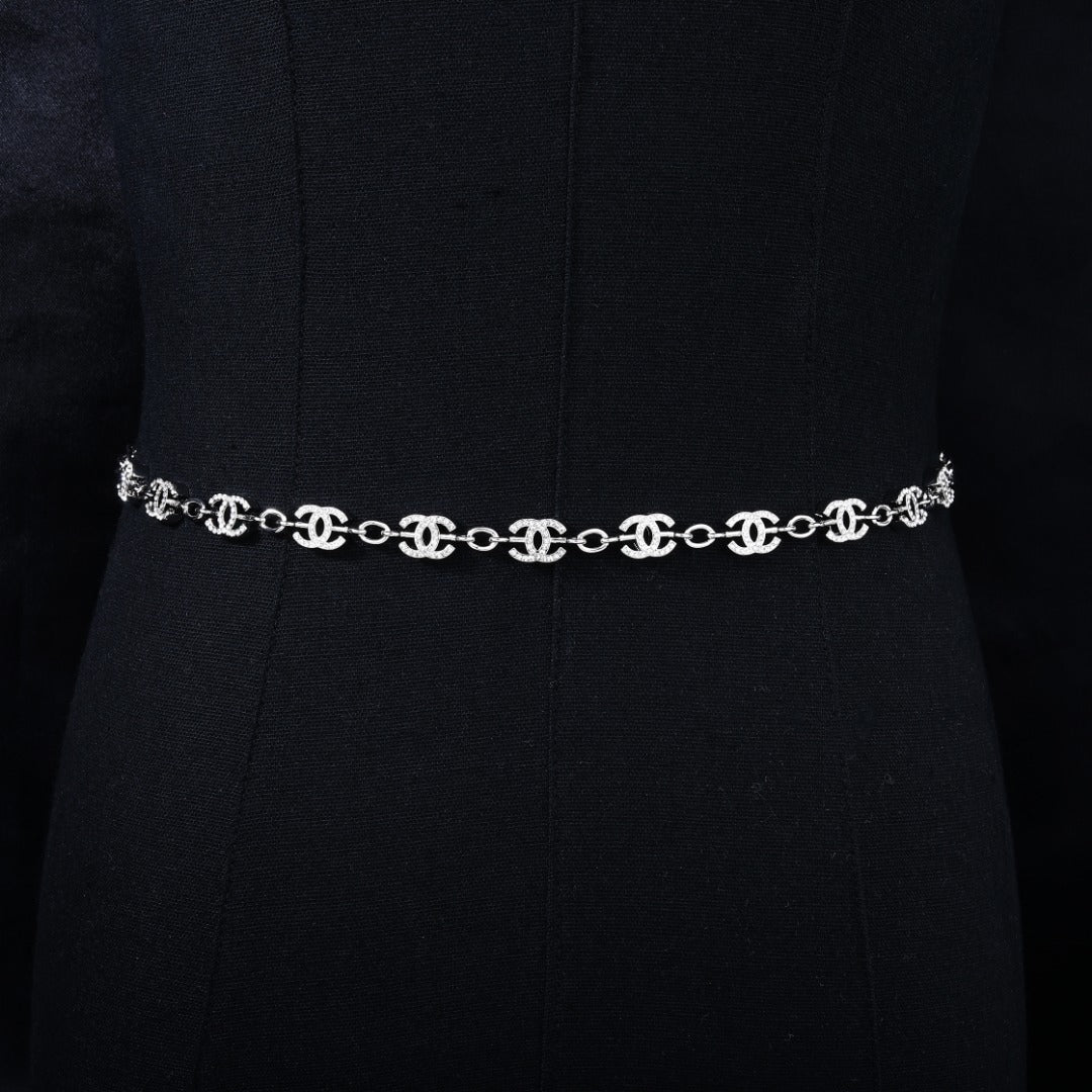 CHANEL 25S CHAIN BELT IN SILVER METALLIC 614472