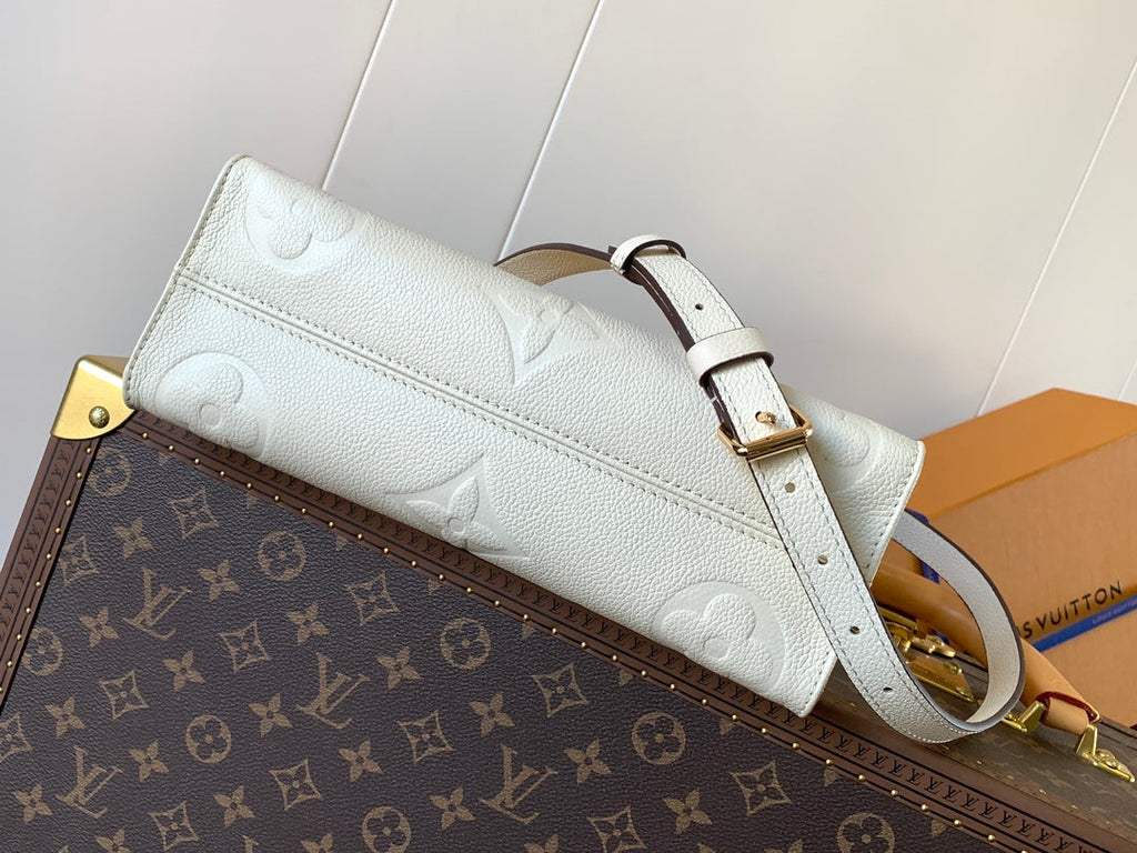 LV 25S ONTHEGO EAST WEST BAG 25 IN CREAM CALFSKIN MONOGRAM EMPREINTE