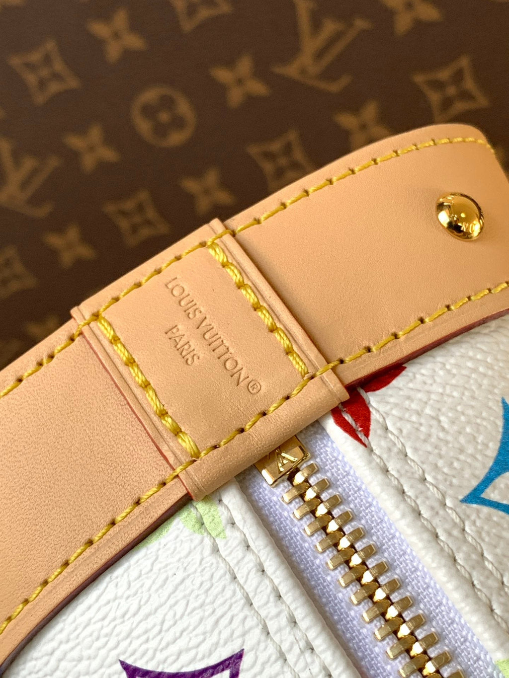 ALMA BB BAG 23 IN COLORFUL MONOGRAM COWHIDE GOLD-TONE HARDWARE