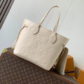 NEVERFULL 32 LIGHT BEIGE MONOGRAM EMPREINTE LEATHER