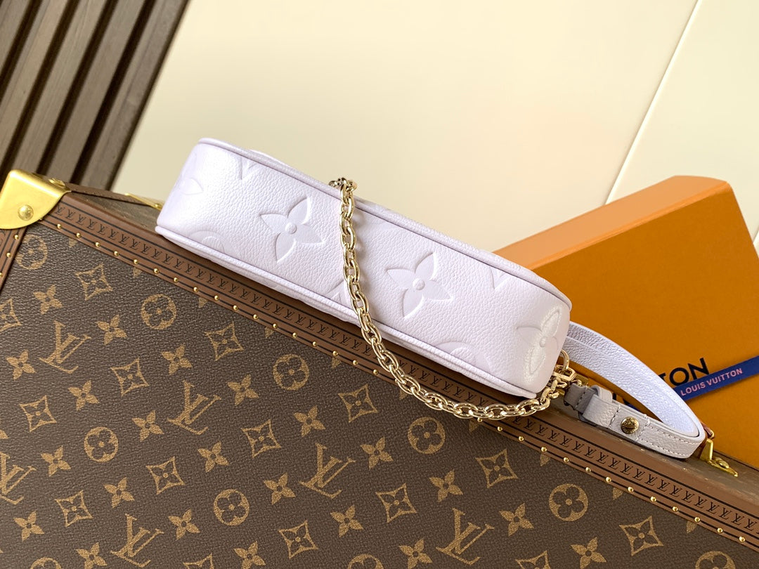 LV 25S WALLET ON CHAIN IVY 23 IN MISTY PURPLE EMBOSSED CALFSKIN TRIM