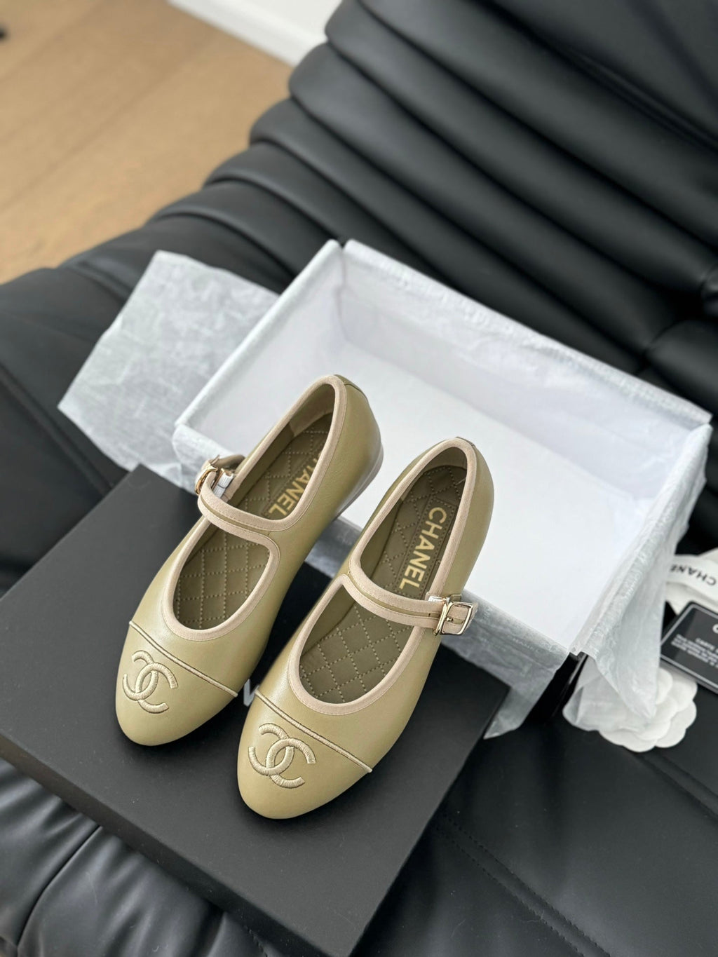 MARY JANE SHOES BEIGE ECRU LAMBSKIN