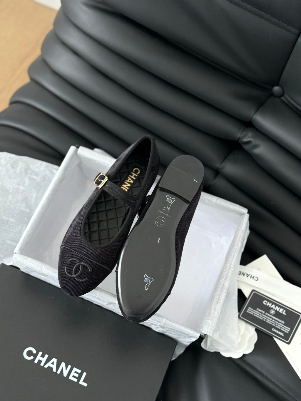 MARY JANE SHOES BLACK CORDUROY TWILL FABRIC