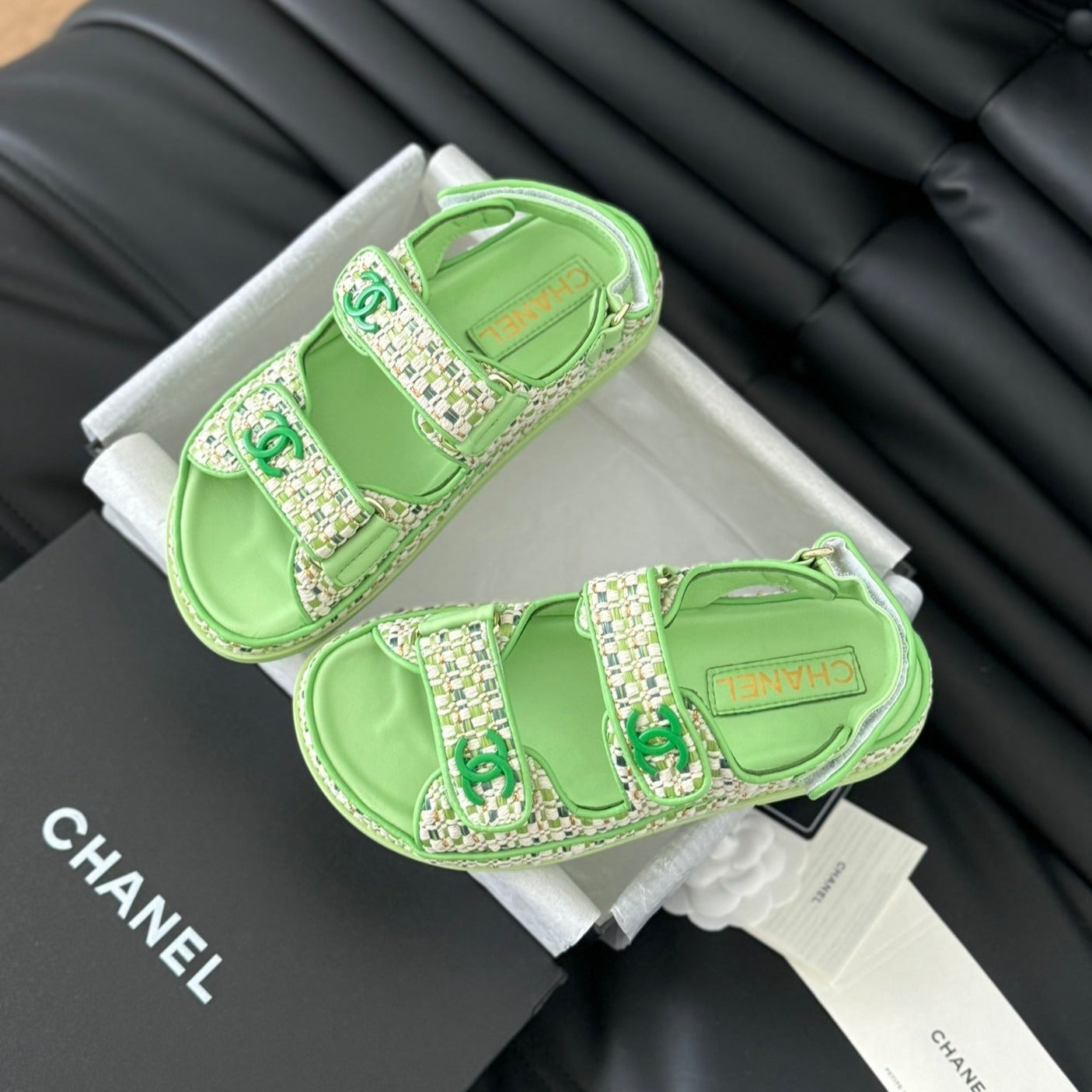 Dad Sandals Sheepskin Light Green