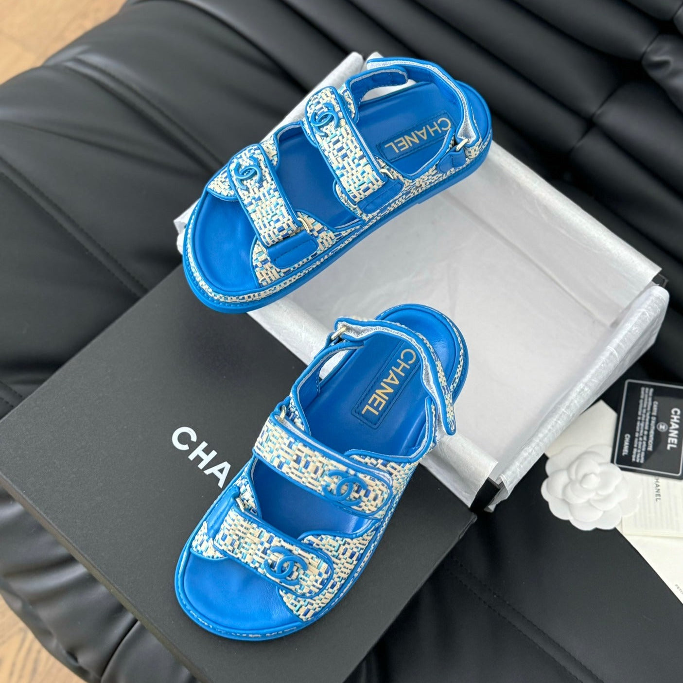 Dad Sandals Sheepskin  Cobalt Blue