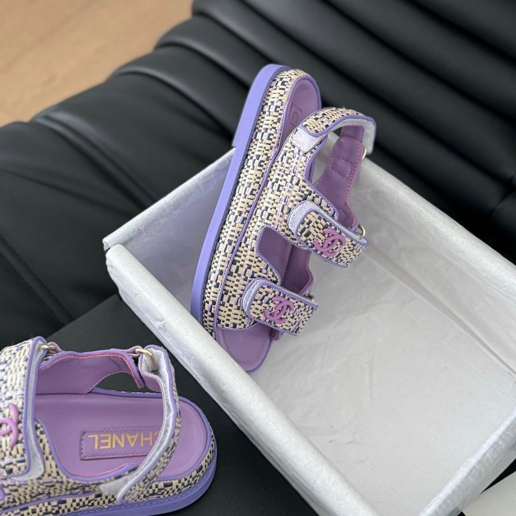 Dad Sandals Sheepskin  Heather Purple