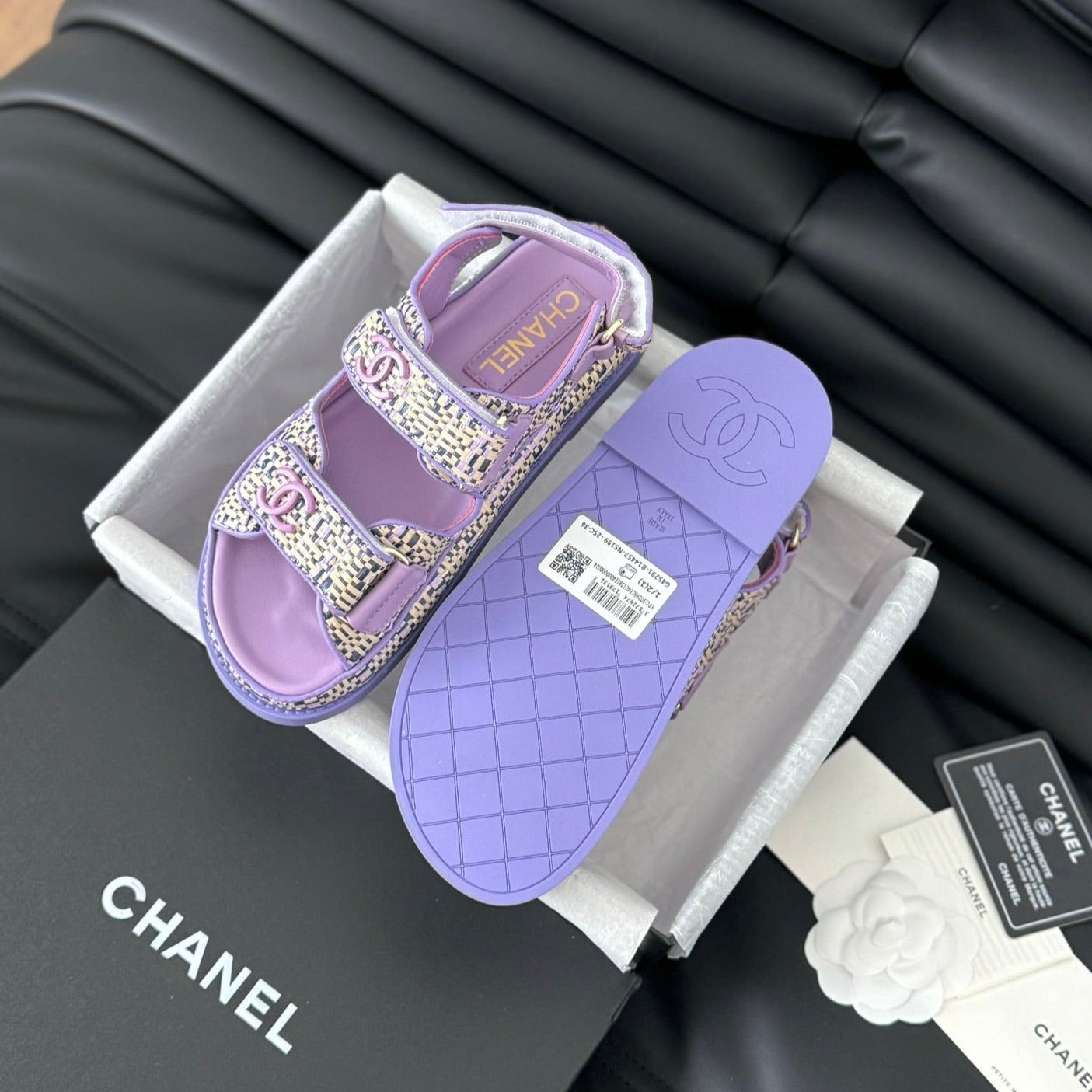 Dad Sandals Sheepskin  Heather Purple