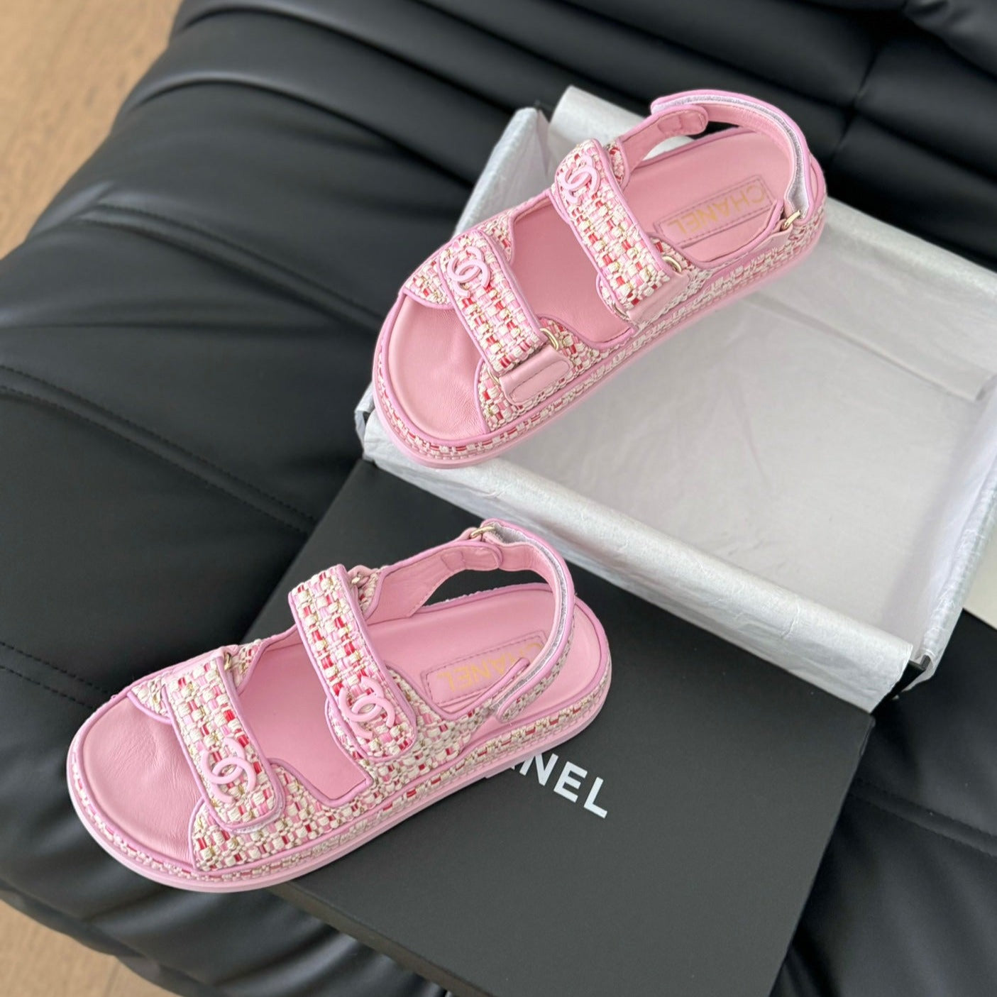 Dad Sandals Sheepskin Light Pink