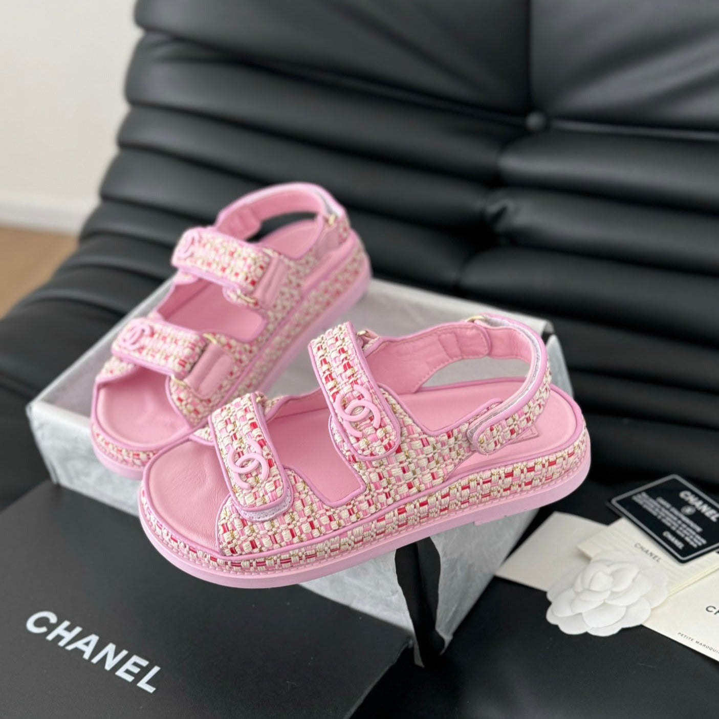 Dad Sandals Sheepskin Light Pink