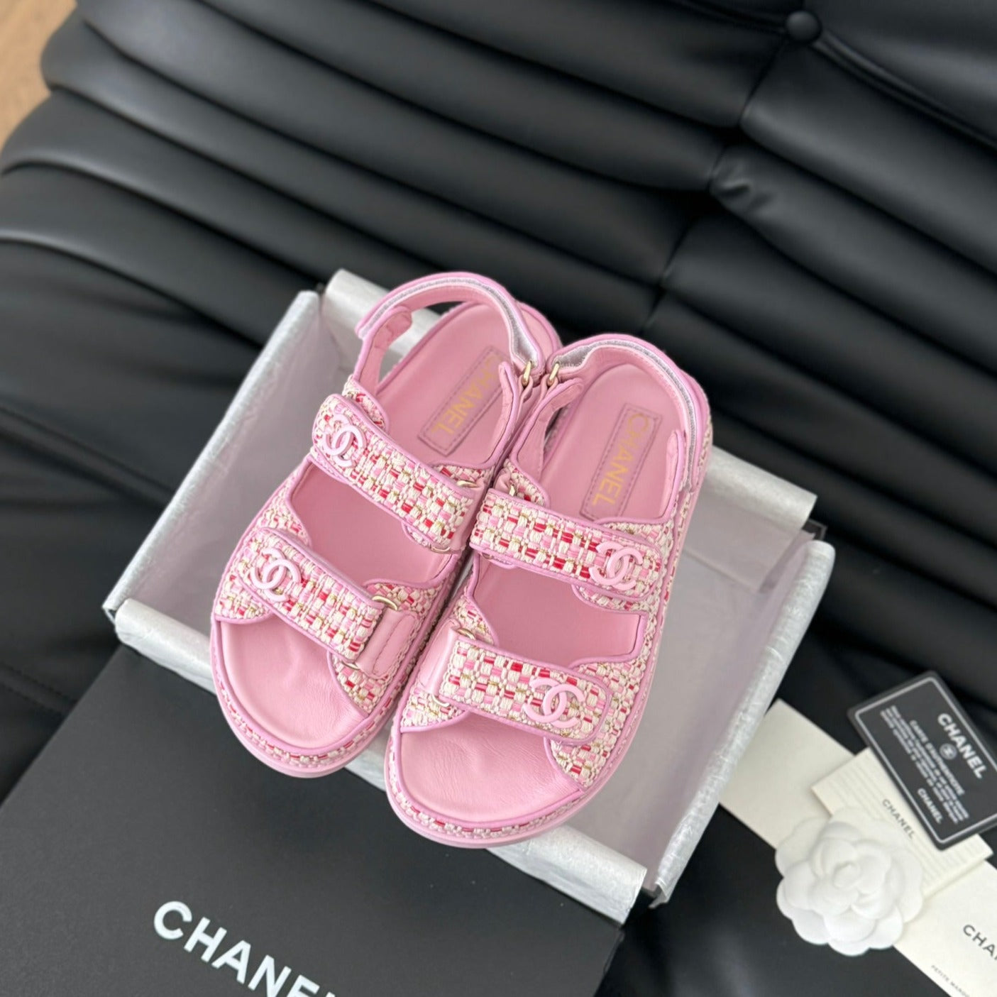 Dad Sandals Sheepskin Light Pink