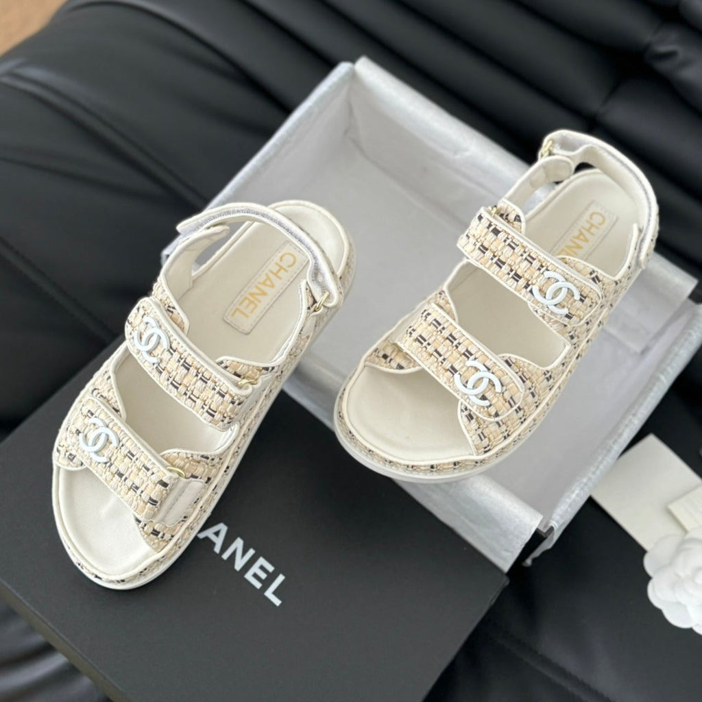 Dad Sandals Sheepskin Beige Cream