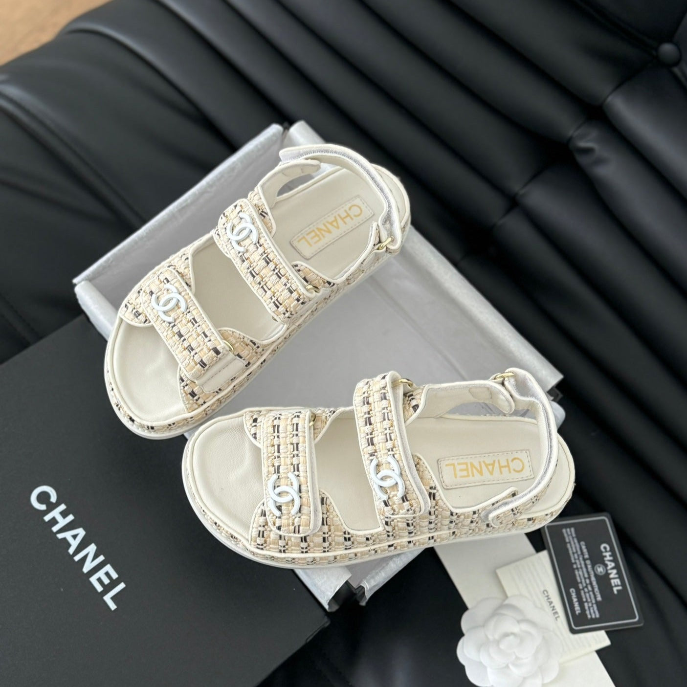 Dad Sandals Sheepskin Beige Cream