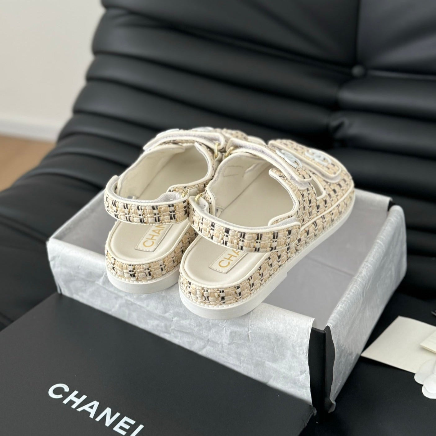 Dad Sandals Sheepskin Beige Cream