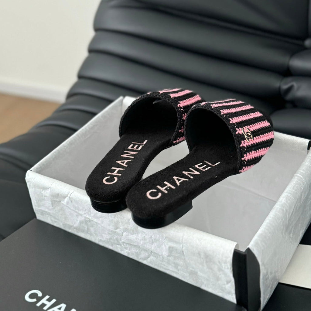 Sheepskins Knit Slippers Black Pink