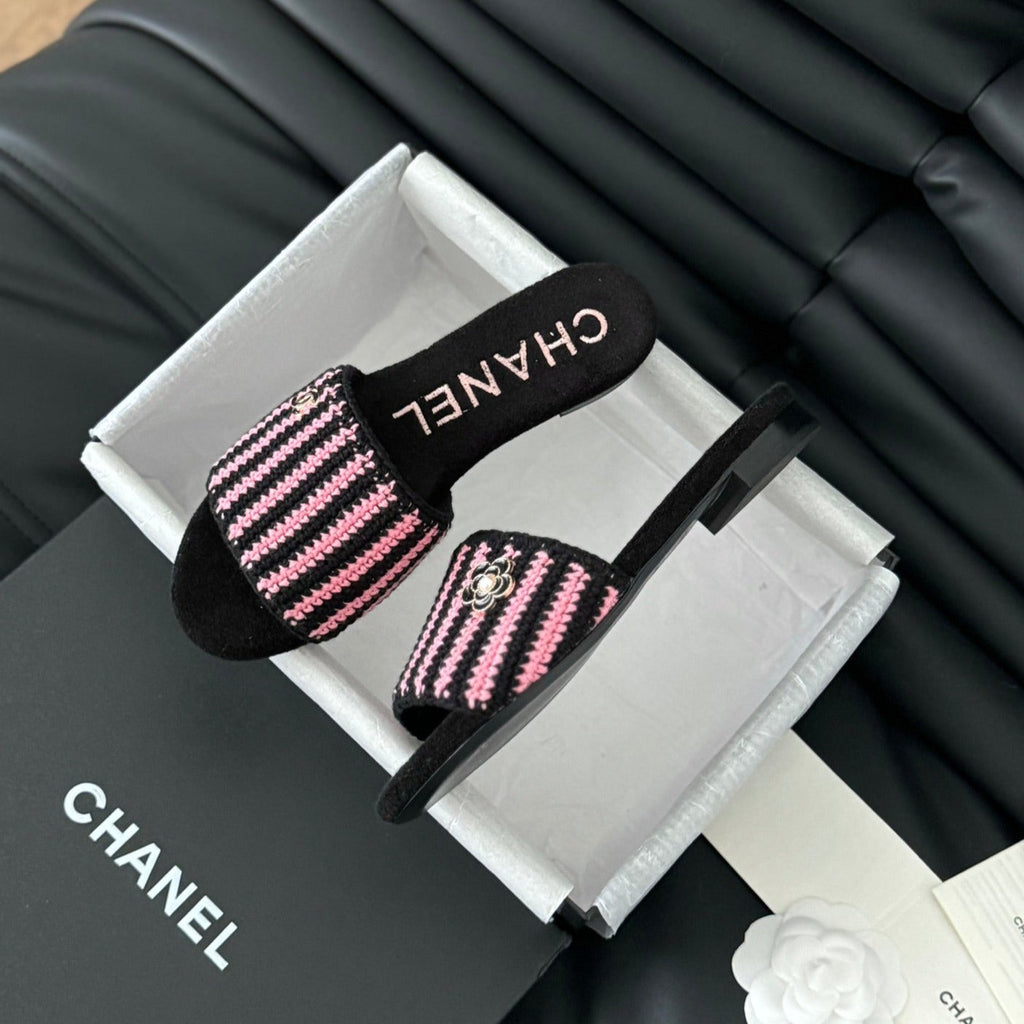 Sheepskins Knit Slippers Black Pink