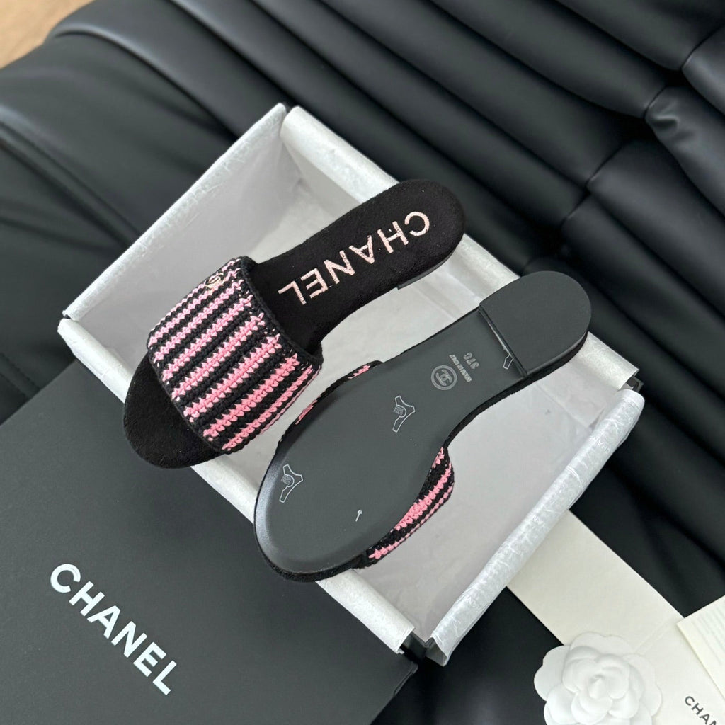 Sheepskins Knit Slippers Black Pink