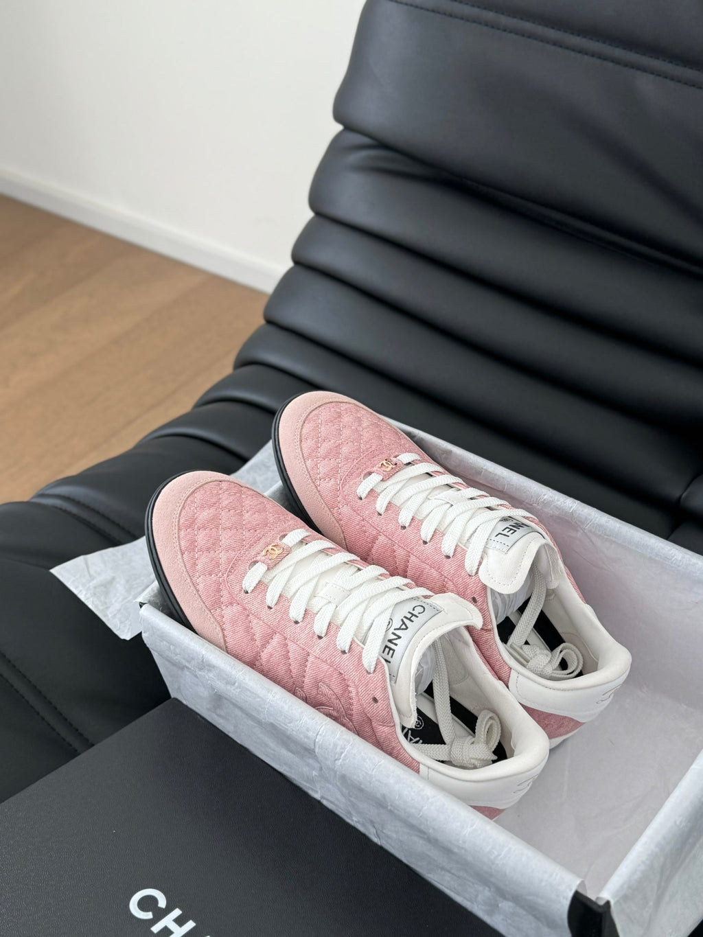 CC SNEAKER IN LIGHT PINK MIX WHITE EMBROIDERED LAMBSKIN