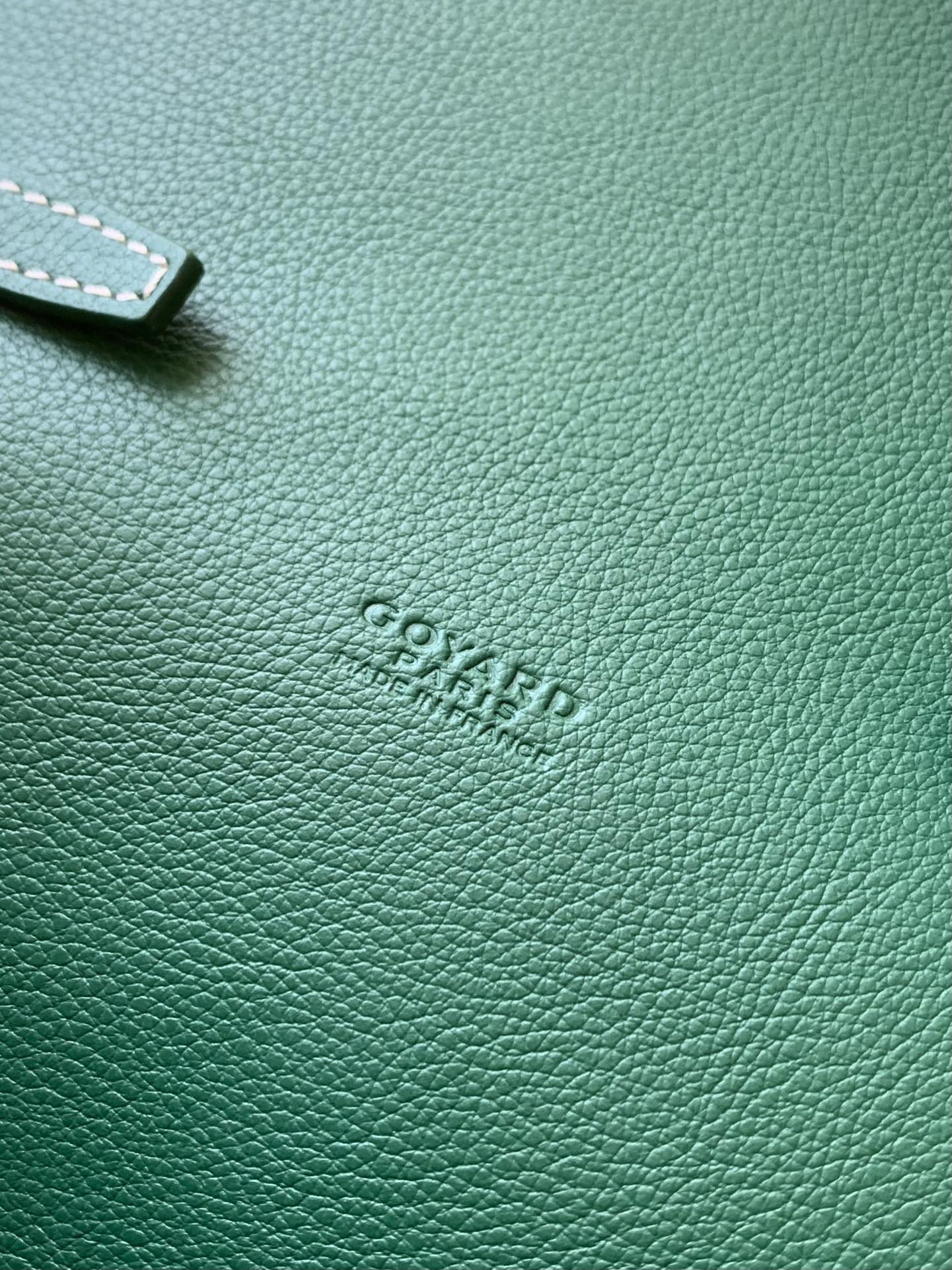 CHYPRE WALLET-POUCH 21 IN GREEN GOYARDINE CANVAS AND CALFSKIN