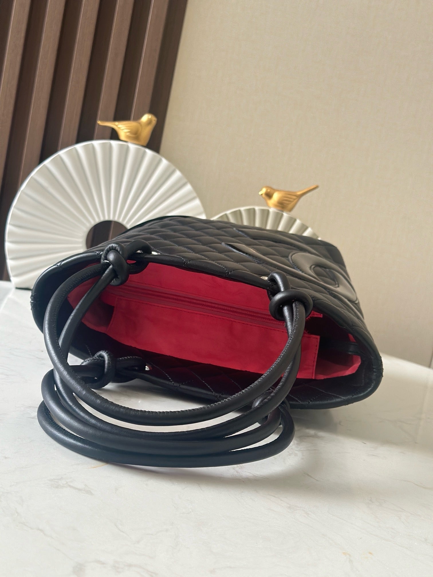 CHANEL 25S CAMBON LIGNE TOTE BAG 24 IN BLACK CALFSKIN