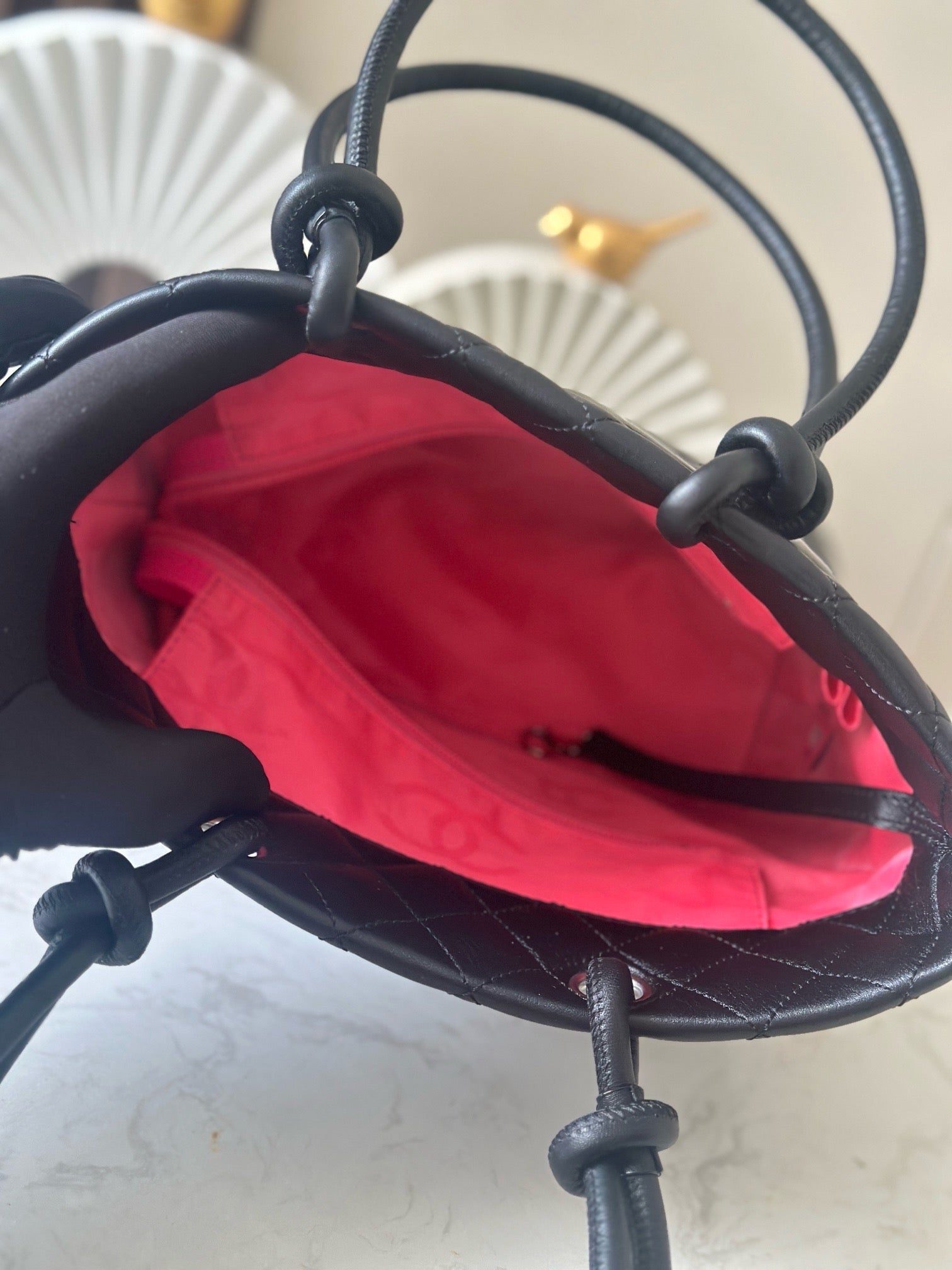 CHANEL 25S CAMBON LIGNE TOTE BAG 24 IN BLACK CALFSKIN