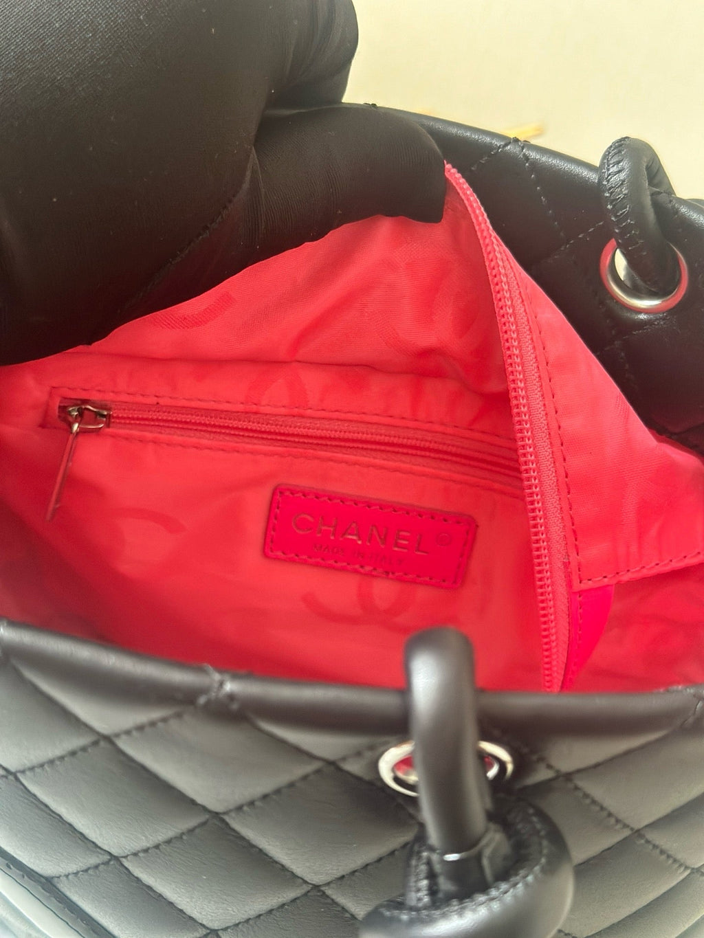 CHANEL 25S CAMBON LIGNE TOTE BAG 24 IN BLACK CALFSKIN