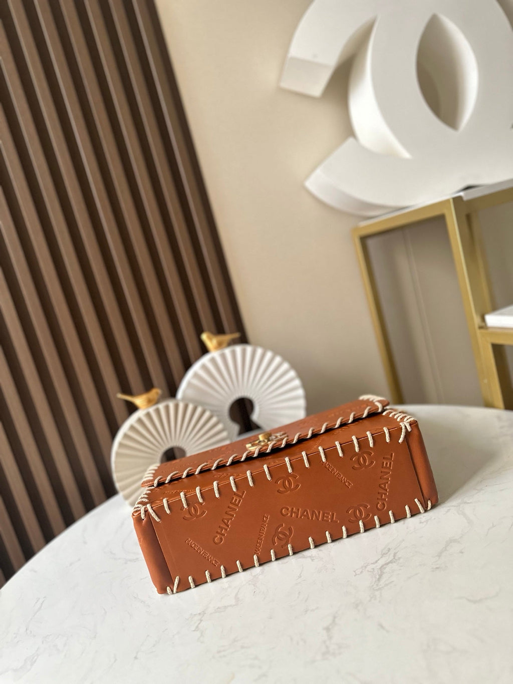 CHANEL 25S FLAP BAG 25 IN BROWN CALFSKIN WITH GOLD HARDWARE