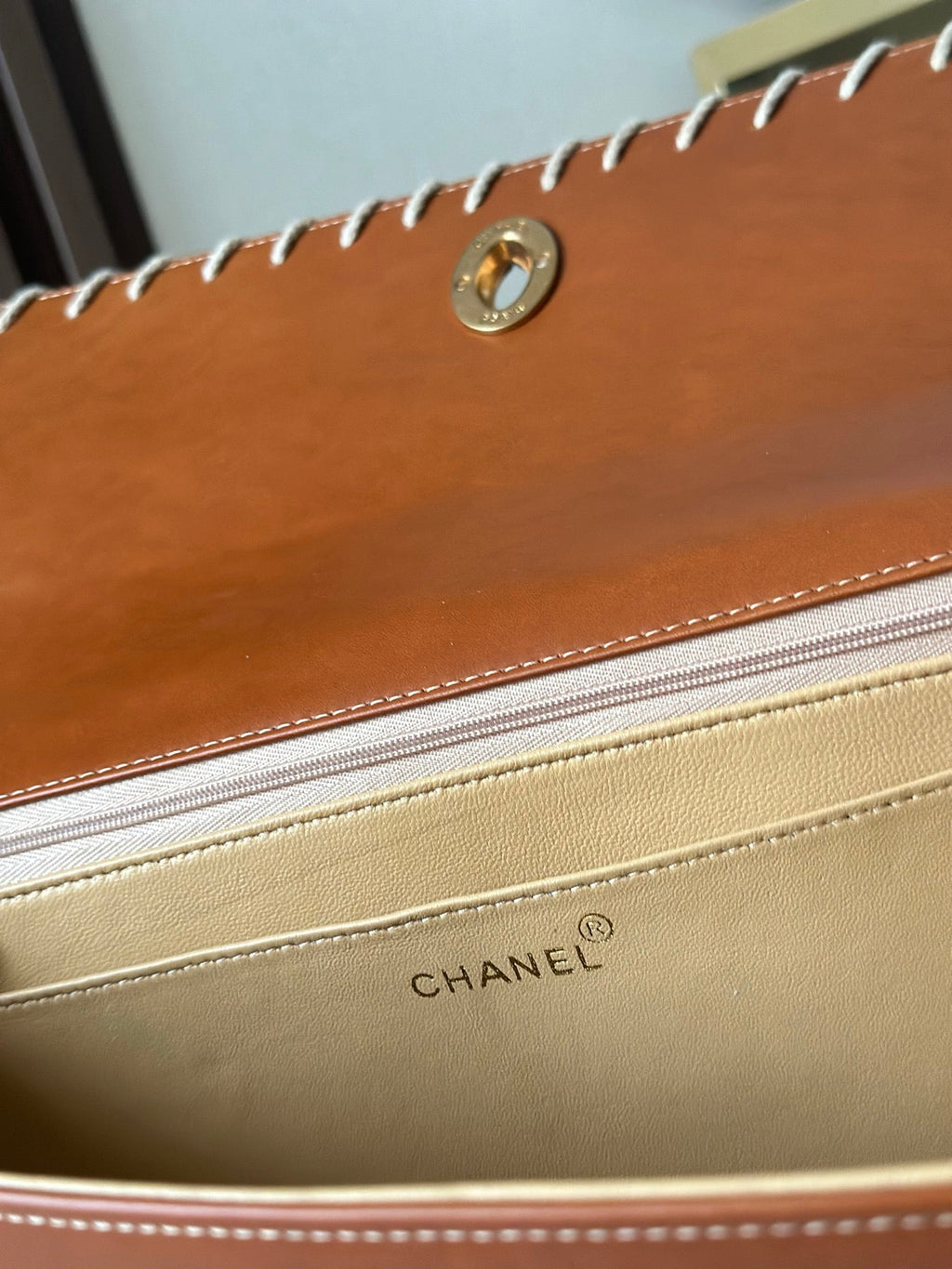 CHANEL 25S FLAP BAG 25 IN BROWN CALFSKIN WITH GOLD HARDWARE