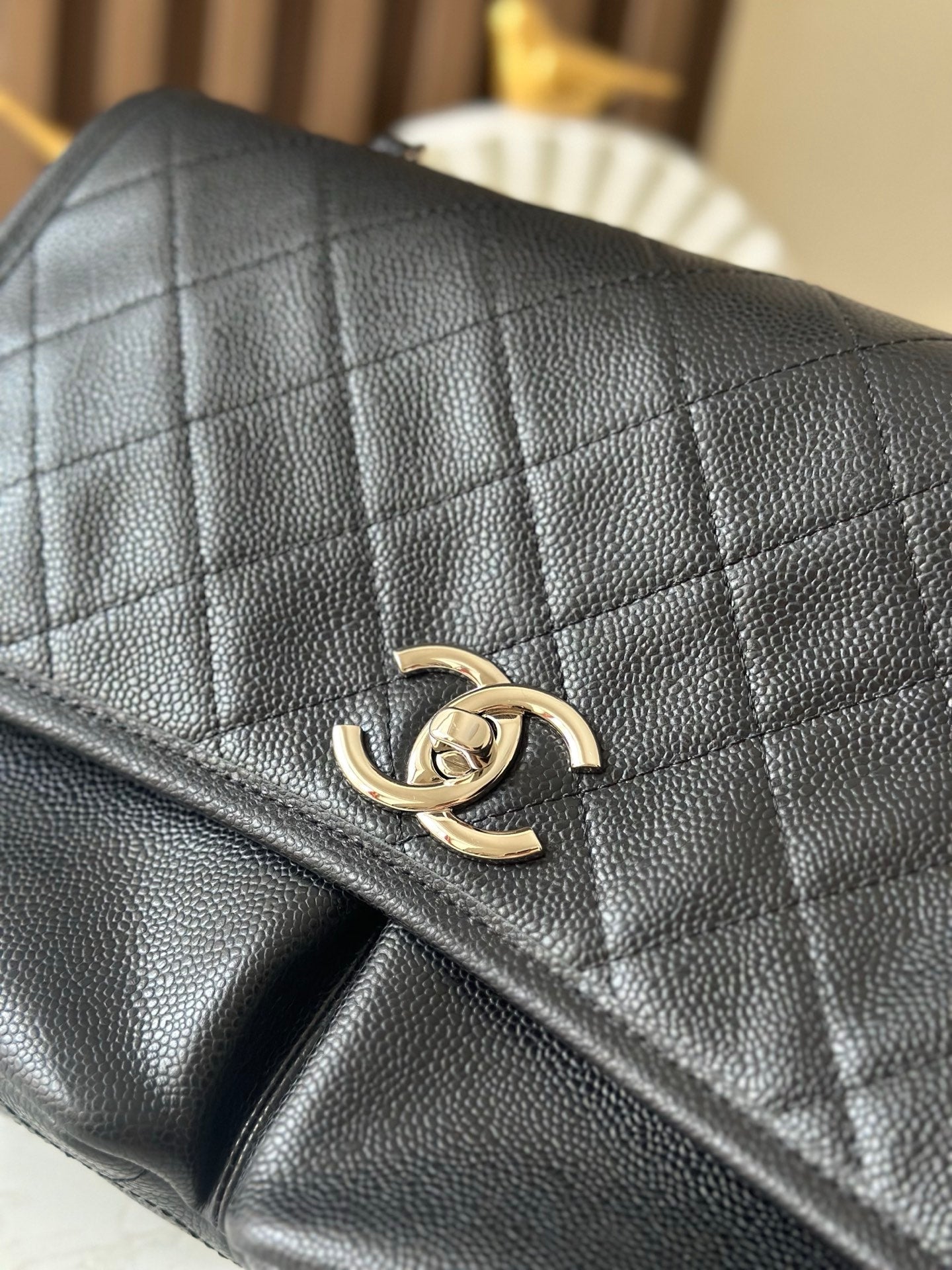 CHANEL 25S FLAP BAG 34 IN BLACK CAVIAR