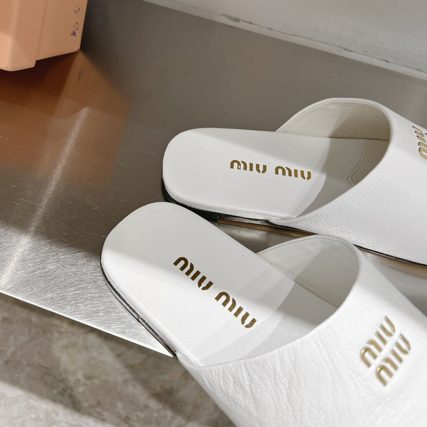 Mules Slippers White Lambskin