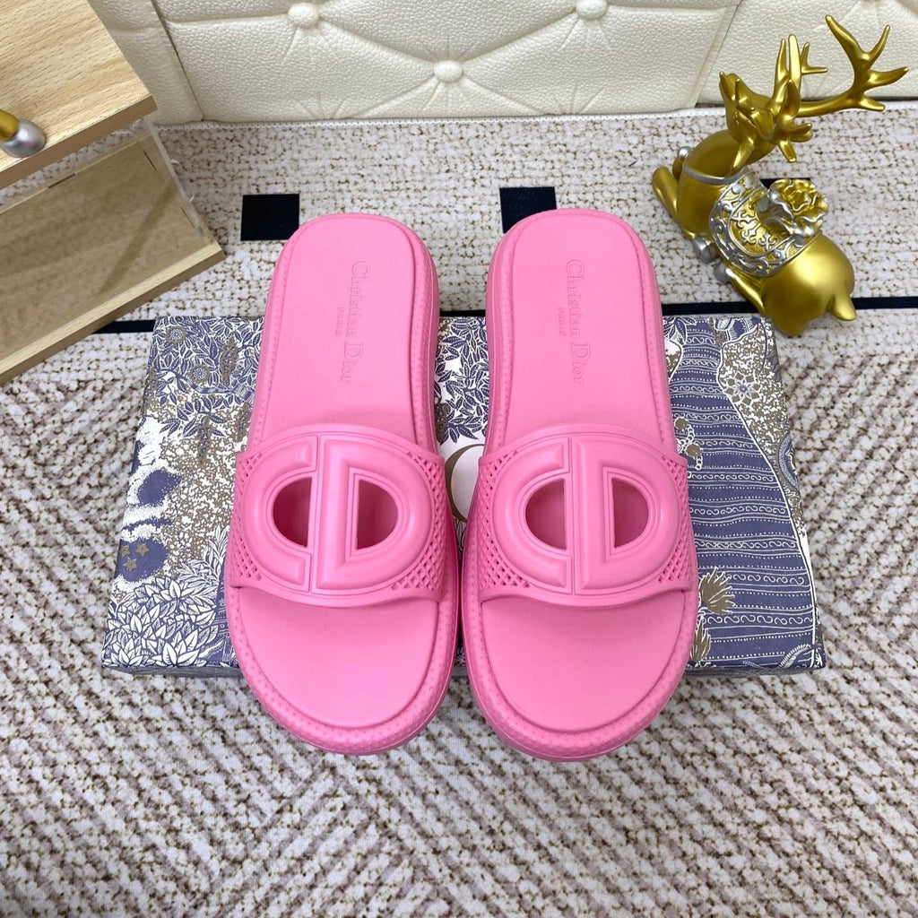 DIOR FLAT SLIDES 25S IN PINK TPU
