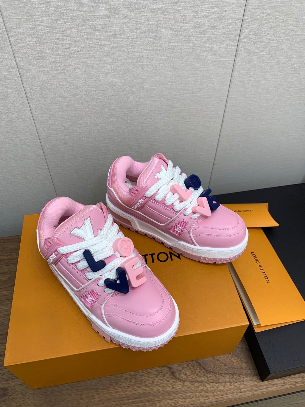 LV TRAINER IN LIGHT PINK CALFSKIN