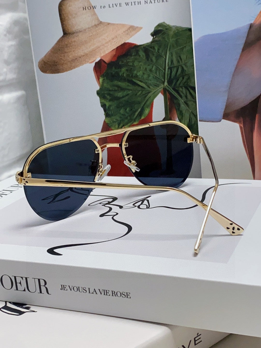 PANTHÈRE AVIATOR FRAME SUNGLASSES 562065 IN METAL