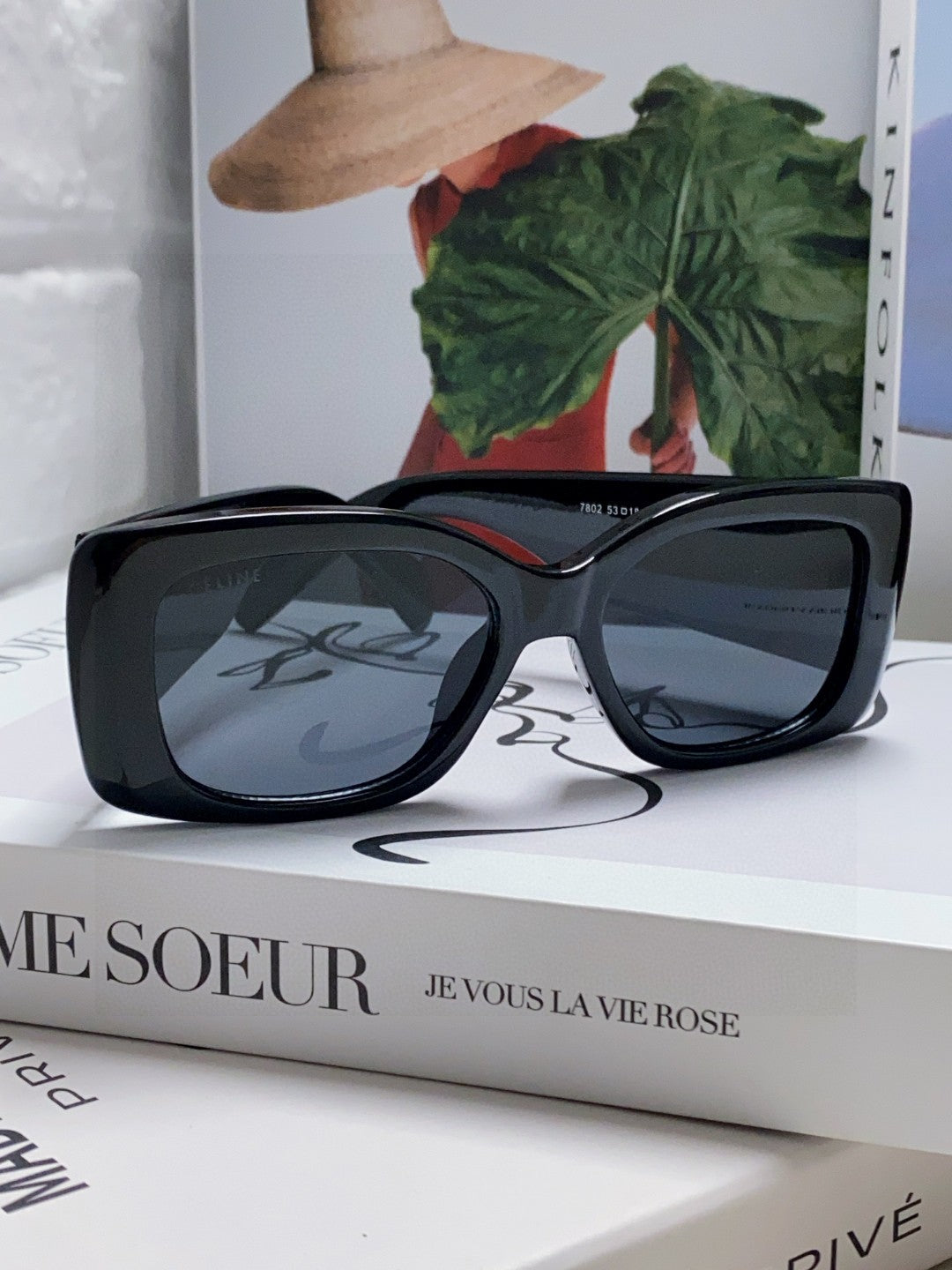 TRIOMPHE SUNGLASSES 548601 IN BLACK ACETATE SILVER LOGO
