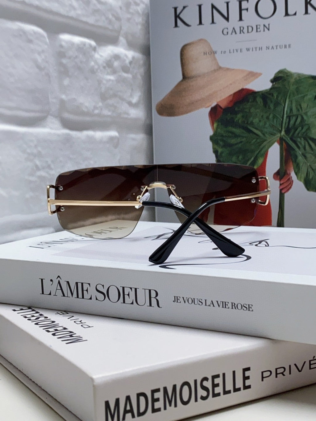 C DE RIMLESS NAVIGATOR FRAME SUNGLASSES 548665 IN METAL