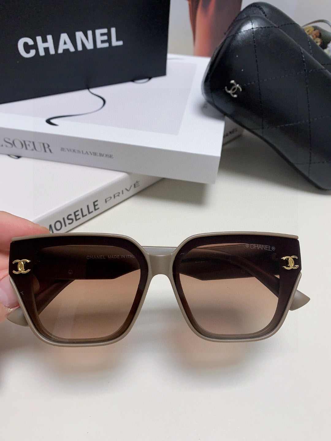 SQUARE SUNGLASSES 632896 IN BROWN ACETATE