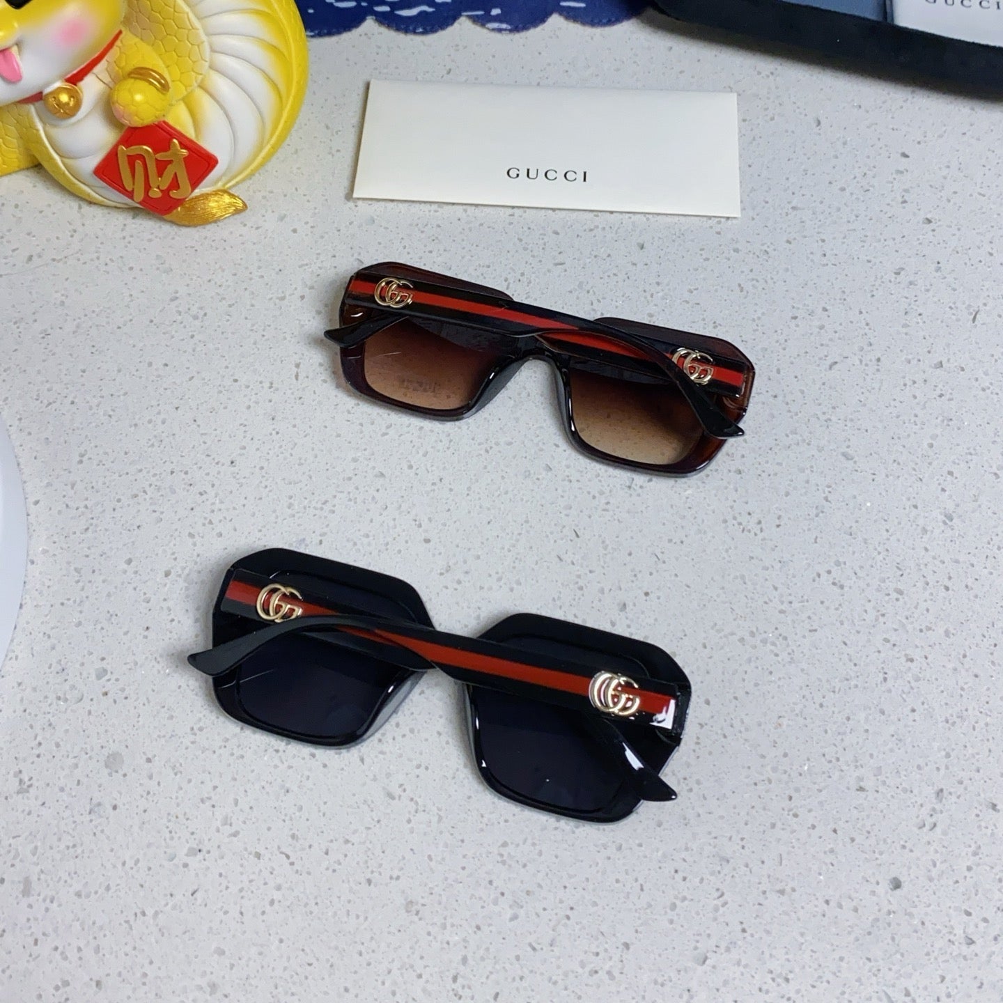 GG EMBOSSED LOGO SQUARE FRAME SUNGLASSES 563171 IN ACETATE