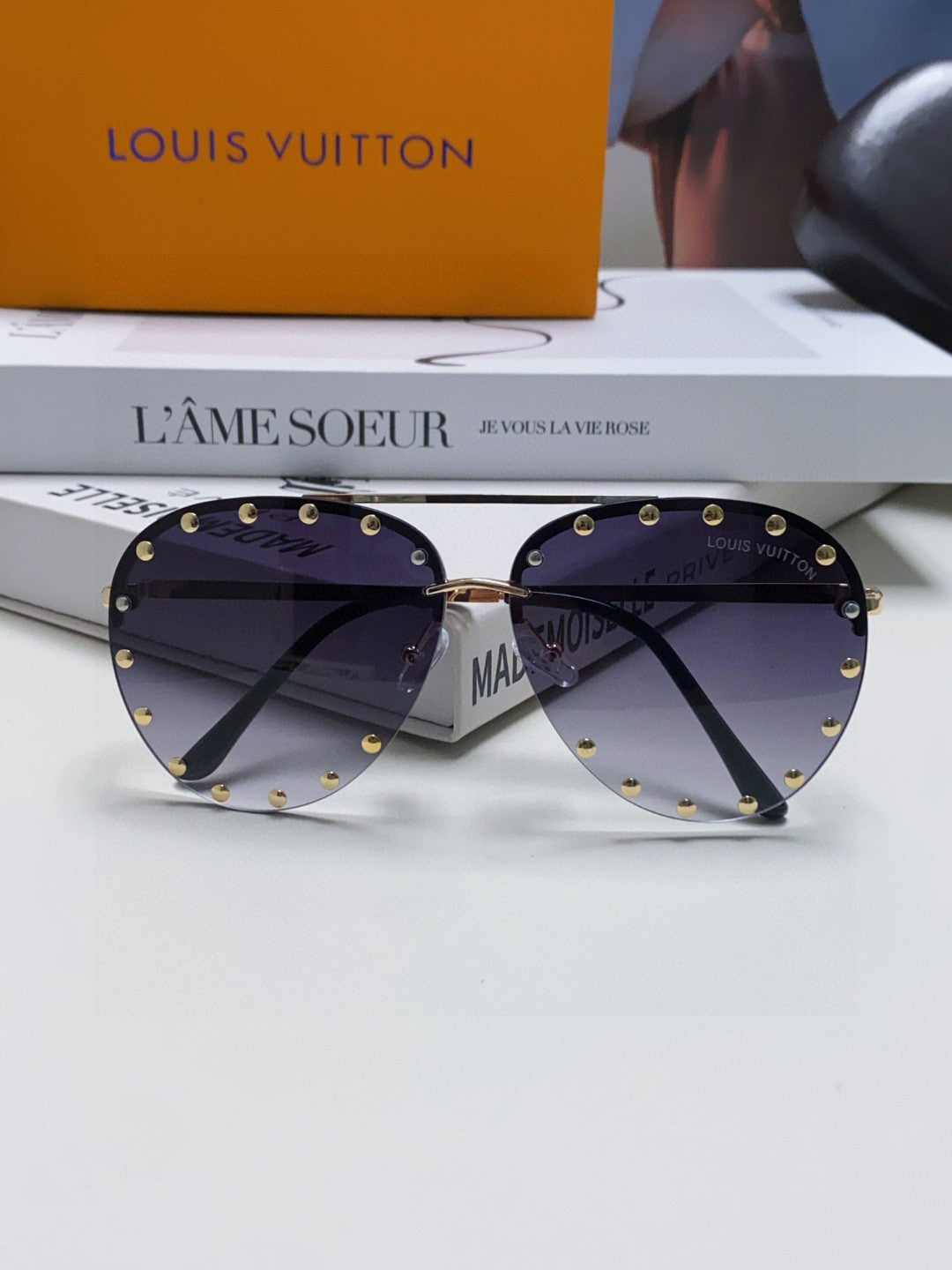 PARTY PILOT SUNGLASSES 567465 IN GOLD METAL GREY SMOKE LENSES