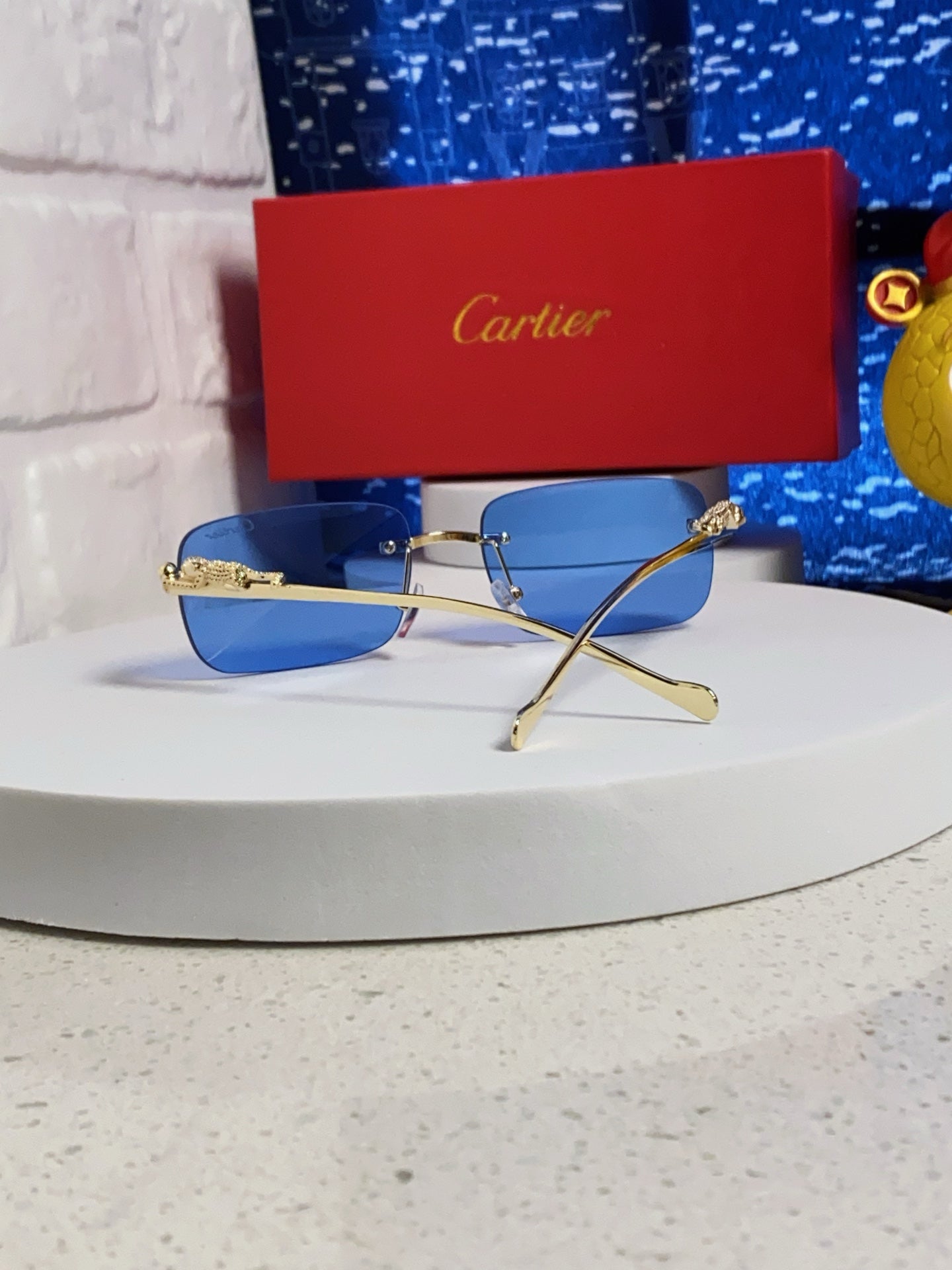 PANTHÈRE RECTANGULAR FRAME SUNGLASSES 567503 IN METAL