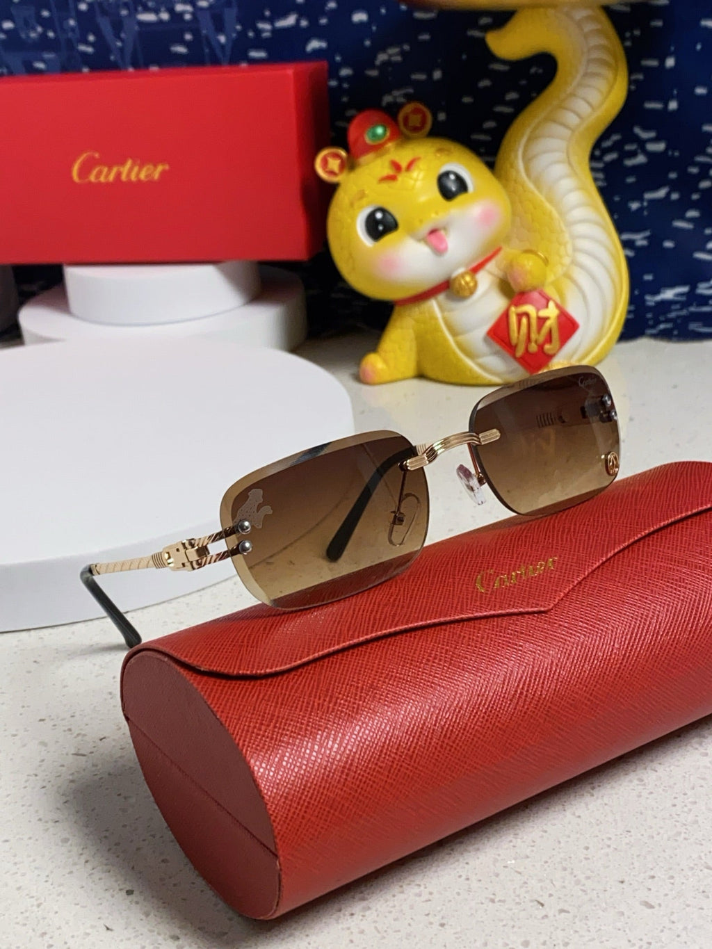 SIGNATURE C DE RECTANGULAR FRAME SUNGLASSES 533233 IN METAL