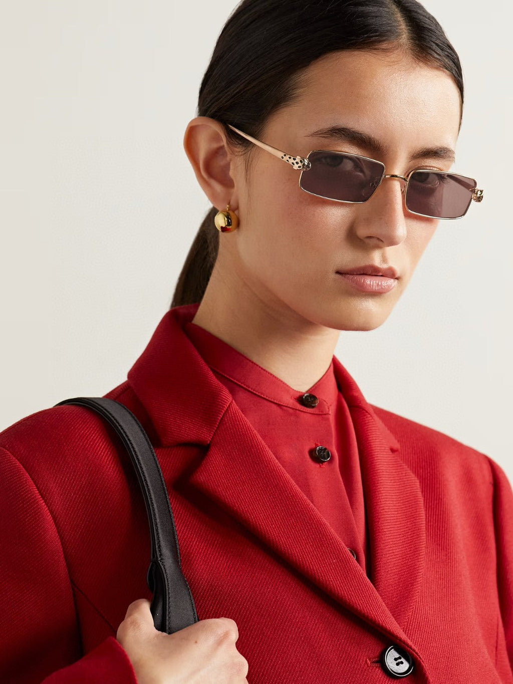 PANTHÈRE RECTANGULAR FRAME SUNGLASSES CT0473S IN METAL