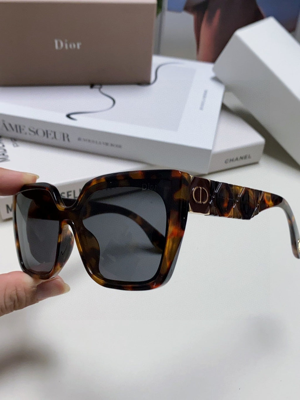 LADY 95.22 S2F SUNGLASS 571585 IN HAVANA ACETATE GREY LENSES