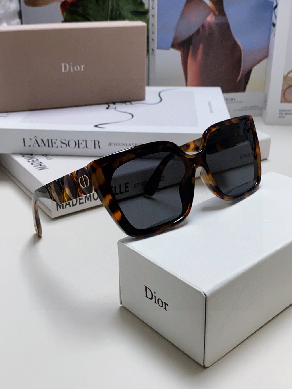 LADY 95.22 S2F SUNGLASS 571585 IN HAVANA ACETATE GREY LENSES