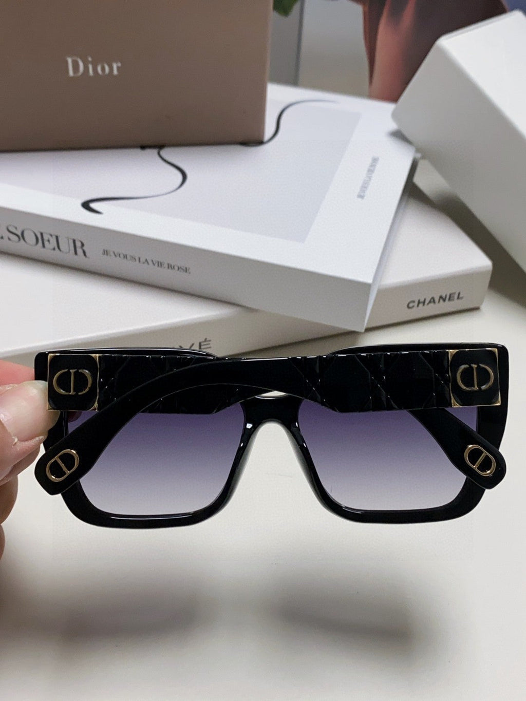 LADY 95.22 S2F SUNGLASS 571586 IN BLACK ACETATE GREY SMOKE