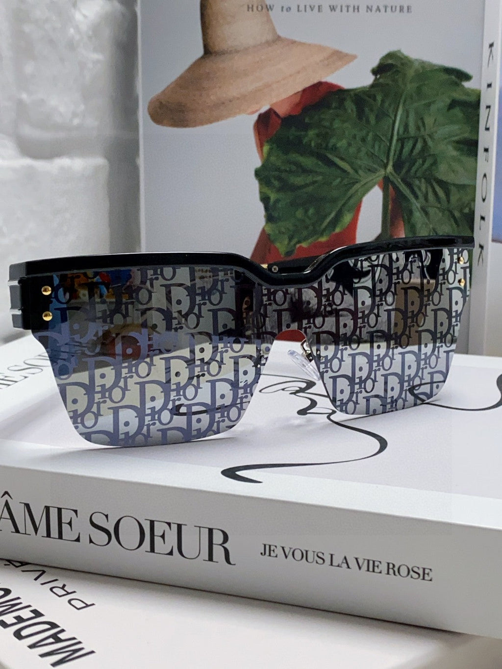 OBLIQUE SUNGLASS 571598 IN BLACK ACETATE