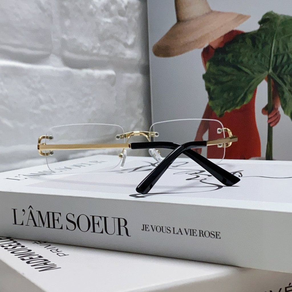 C DE RECTANGULAR RIMLESS FRAME SUNGLASSES  575769 IN METAL