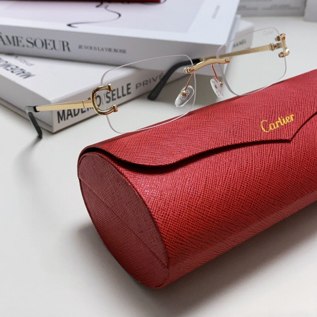 C DE RECTANGULAR RIMLESS FRAME SUNGLASSES  575769 IN METAL